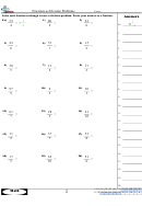 Fractions As Division Problems Worksheet With Answer Key