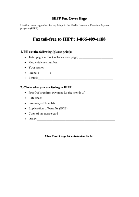 Hipp Fax Cover Page Template Printable pdf