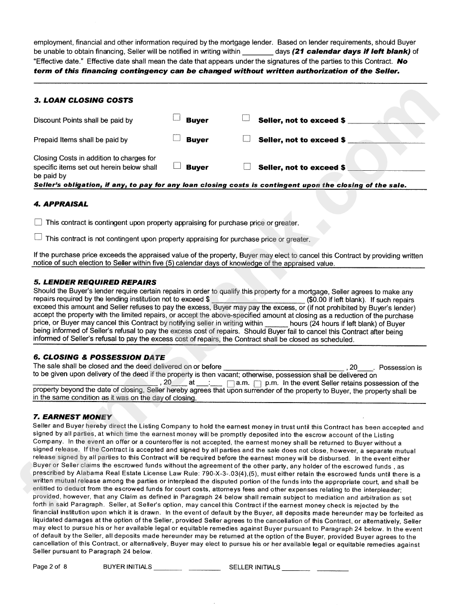 Real Estate Sales Contract Template