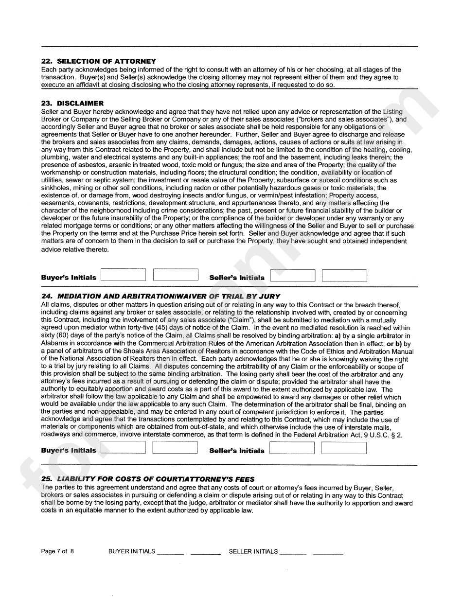 Real Estate Sales Contract Template