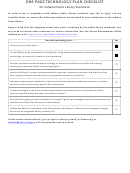 One Page Technology Plan Checklist