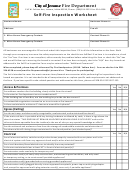 Self-Fire Inspection Worksheet Template - City Of Jerome Fire Department Printable pdf