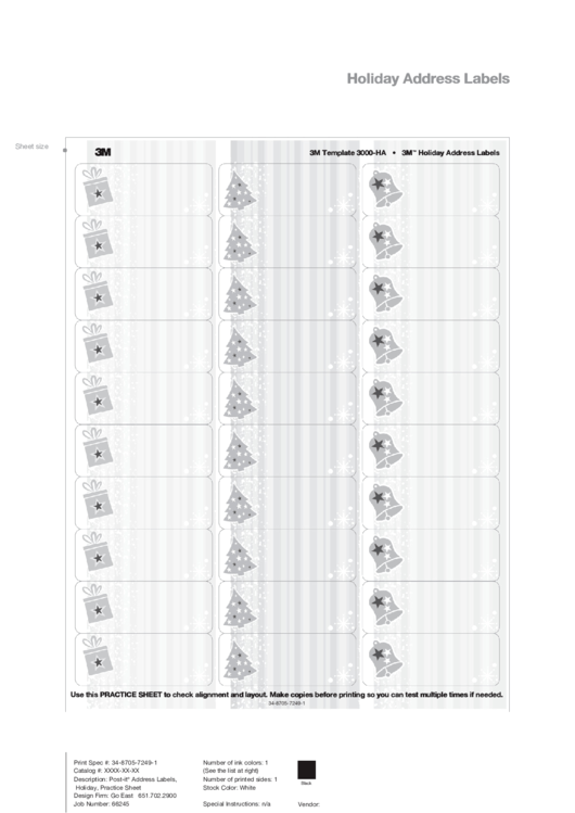 3m Template 3000-ha - Holiday Address Labels