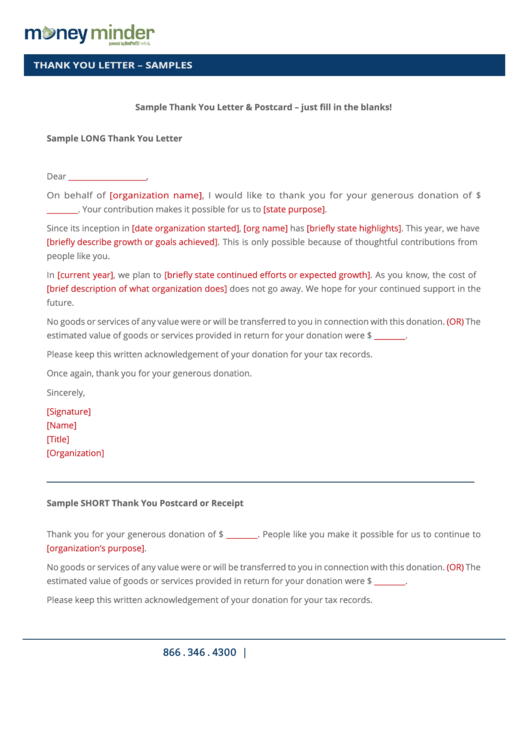 Sample Thank You Letter Template