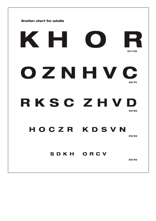 Snellen Chart For Adults Printable Pdf Download