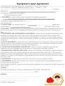 Equipment Lease Agreement Template