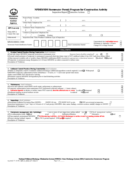Top 8 Swppp Inspection Form Templates free to download in PDF format