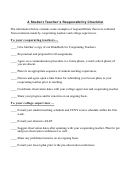 A Student Teacher's Responsibility Checklist
