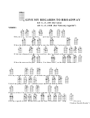 Give My Regards To Broadway Chord Chart Printable pdf