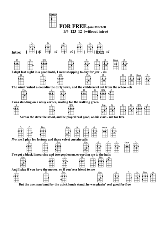 For Free - Joni Mitchell Chord Chart Printable pdf