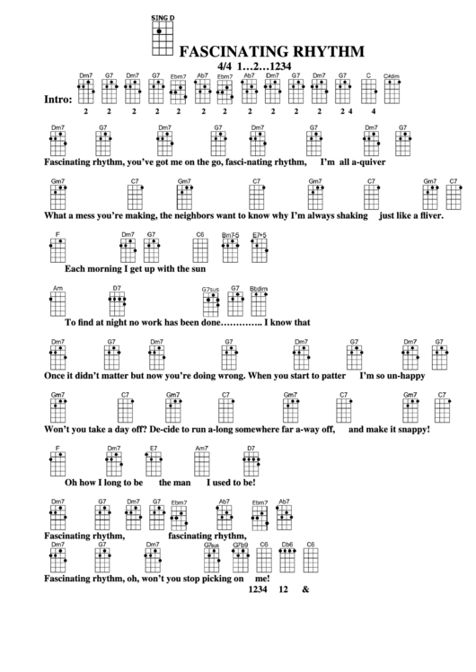 Fascinating Rhythm Chord Chart Printable pdf