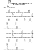 Three Little Birds (Bar) - Bob Marley Chord Chart Printable pdf