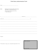 Third Party Authorization Form Sample