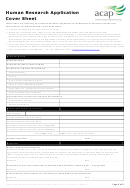 Acap Human Research Application Cover Sheet