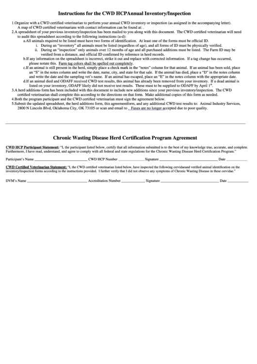 Cwd Inventory Form Printable pdf