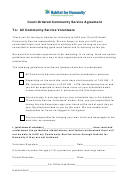 Habitat For Humanity Court-ordered Community Service Agreement
