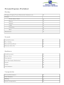 Personal Expenses Worksheet Template