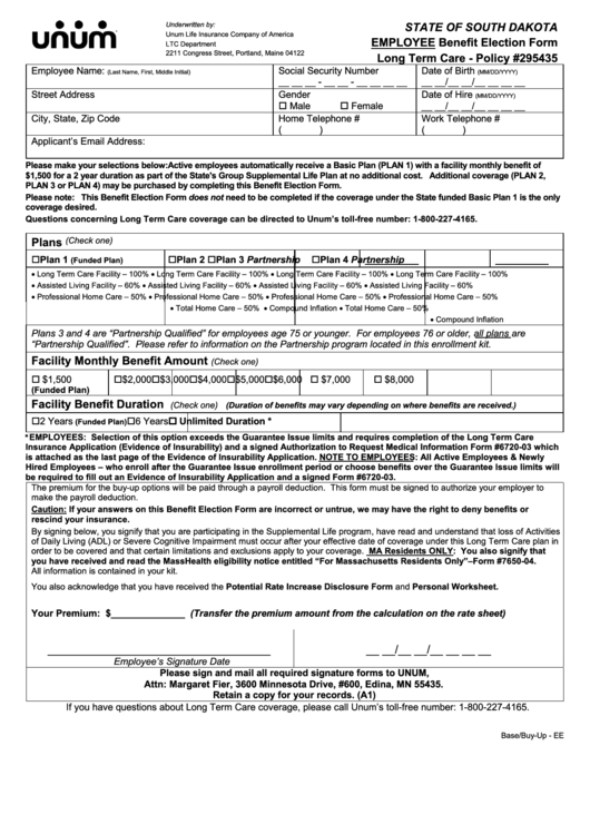 Employee Enrollment Form - State Employee Benefits Program Printable pdf