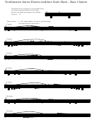 Northeastern Junior District Audition Scale Sheet - Bass Clarinet