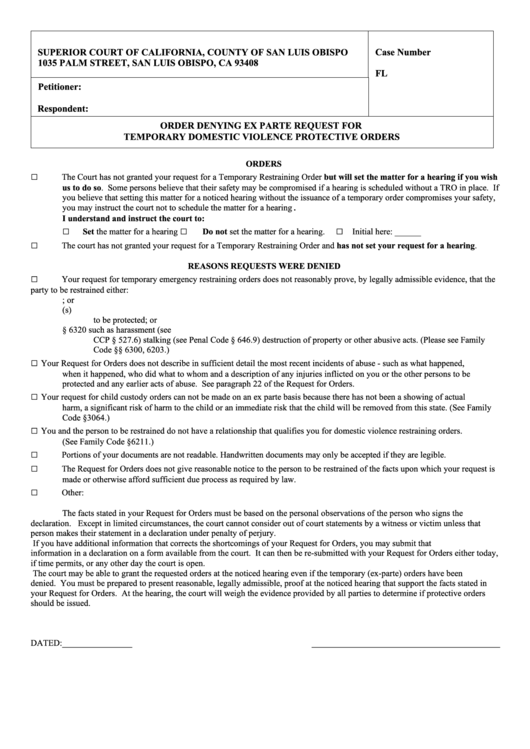 Order Denying Ex Parte Request For Printable Pdf Download