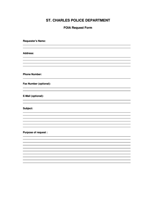 St. Charles Police Department Foia Request Form Printable pdf