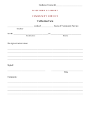 Westford Academy Community Service Verification Form