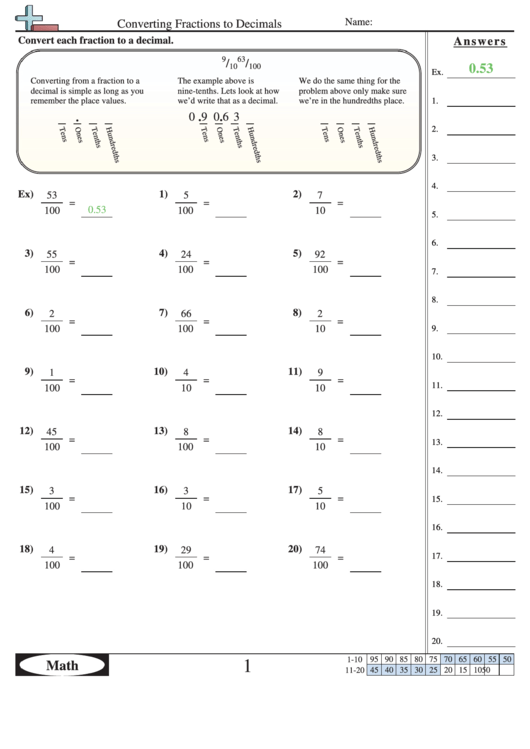 my homework lesson 8 write fractions as decimals answer key