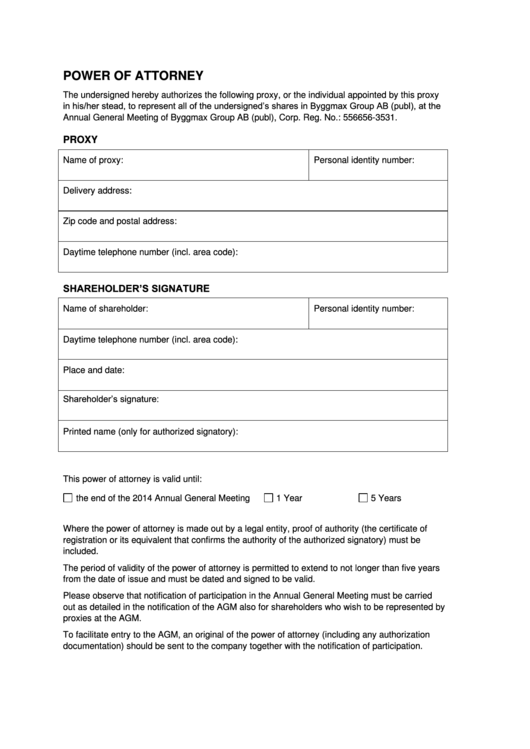 General Power Of Attorney Printable pdf