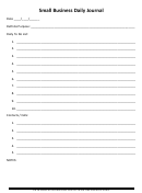 Small Business Daily Journal Template
