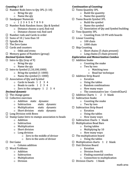 Math Knowledge Assessment Template Printable pdf