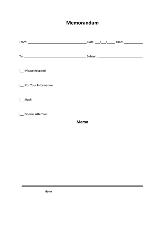 Blank Memorandum Template Printable pdf