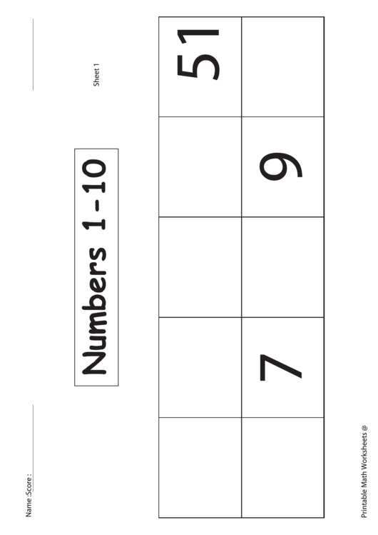Numbers 1-10 Printable pdf