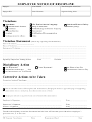 Employee Notice Of Discipline Printable pdf