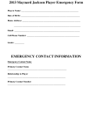 Maynard Jackson Player Emergency Form