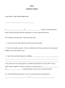 Last Will And Testament Form (simple Form)