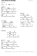 Your Grace Is Enough (g) - Chris Tomlin Chord Chart