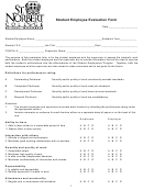 Student Employee Evaluation Form Printable pdf