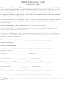 Liability Release Form - Adults