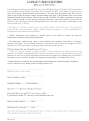 Trip Or Activity Liability Release Form