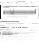 Declaration & Certification Of Finances For Undergraduate Students Printable pdf