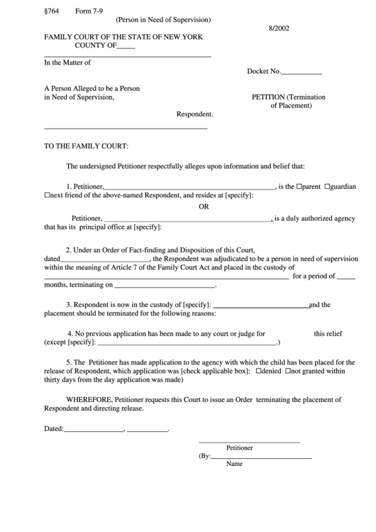 Petition Form Printable pdf