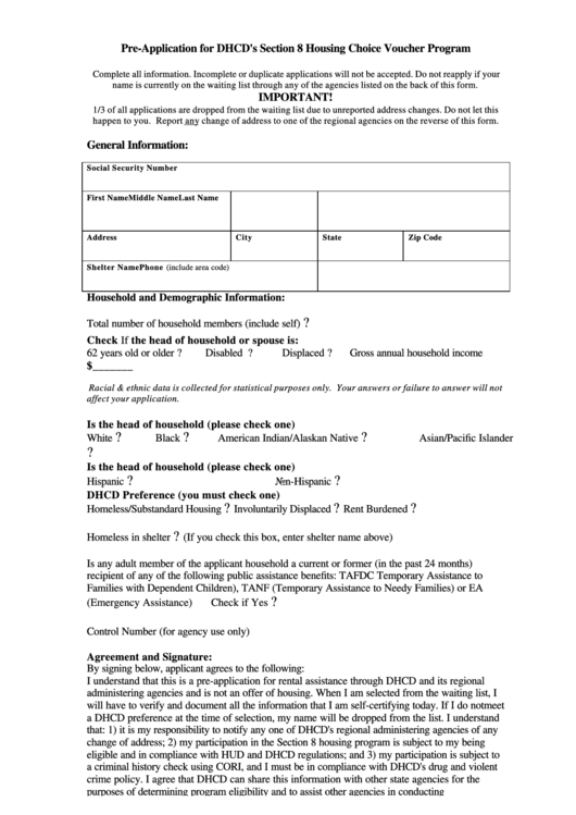 Free Printable Section 8 Application Printable Templates