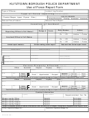 Use Of Force Report Form