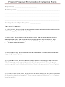 Project Proposal Presentation Evaluation Form