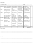 Student Presentation Evaluation Form With Topic