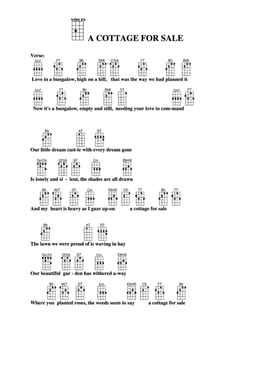 A Cottage For Sale Chord Chart Printable pdf