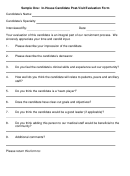 In-house Candidate Post-visit Evaluation Form