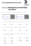 Multiplying And Dividing Fractions Worksheet