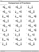 Comparison Of Fractions Worksheet With Answer Key