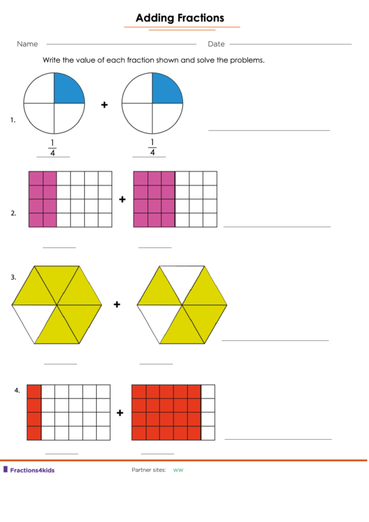 Addition Of Fractions 7 printable pdf download